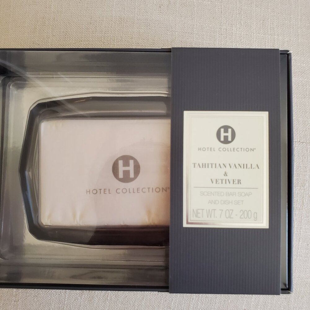 Hotel Collection Tahitian Vanilla & Vetiver Bar Soap & Dish Set